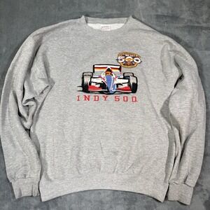 Vintage Indianapolis 500 Crewneck Sweatshirt Sz L 1998 Y2K Racing Santee Tag USA